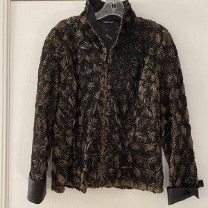samuel dong sheer rosettes blazer jacket